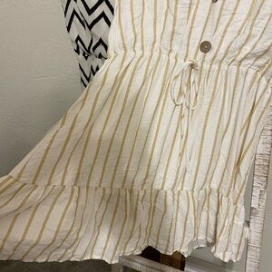 Striped Cream and Tan Dress